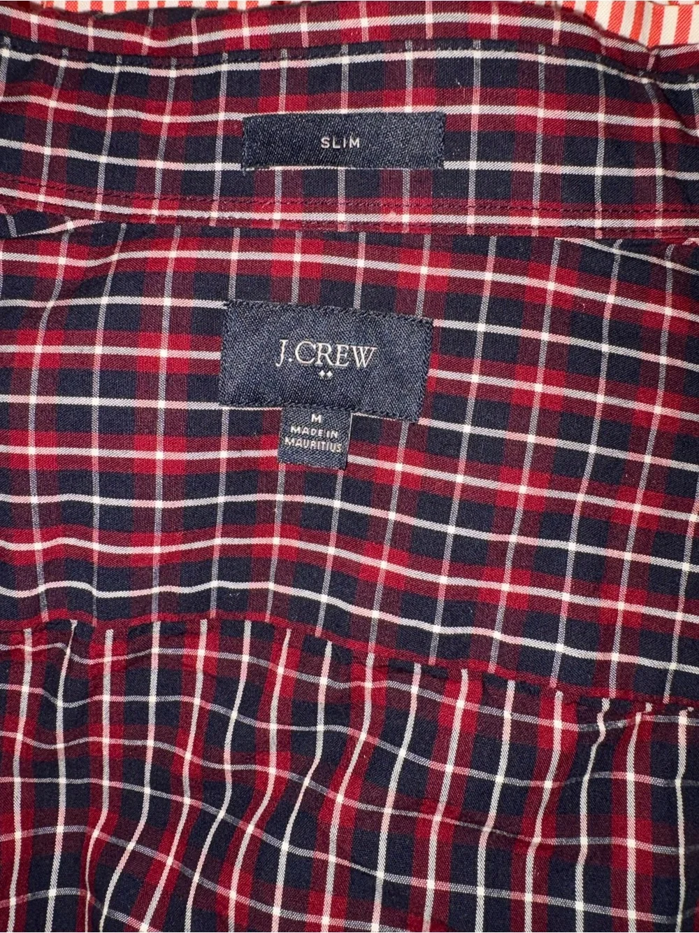 J. Crew Men's Black and Red Plaid Button-Down Shirt